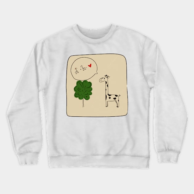 Loving giraffe Crewneck Sweatshirt by Zjuka_draw